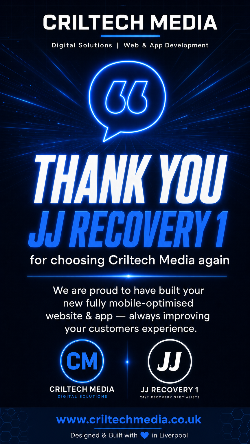 JJ Recovery 1 — Thank You for Choosing Criltech Media Again